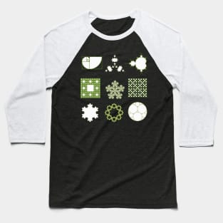 9 Fractals- green Baseball T-Shirt